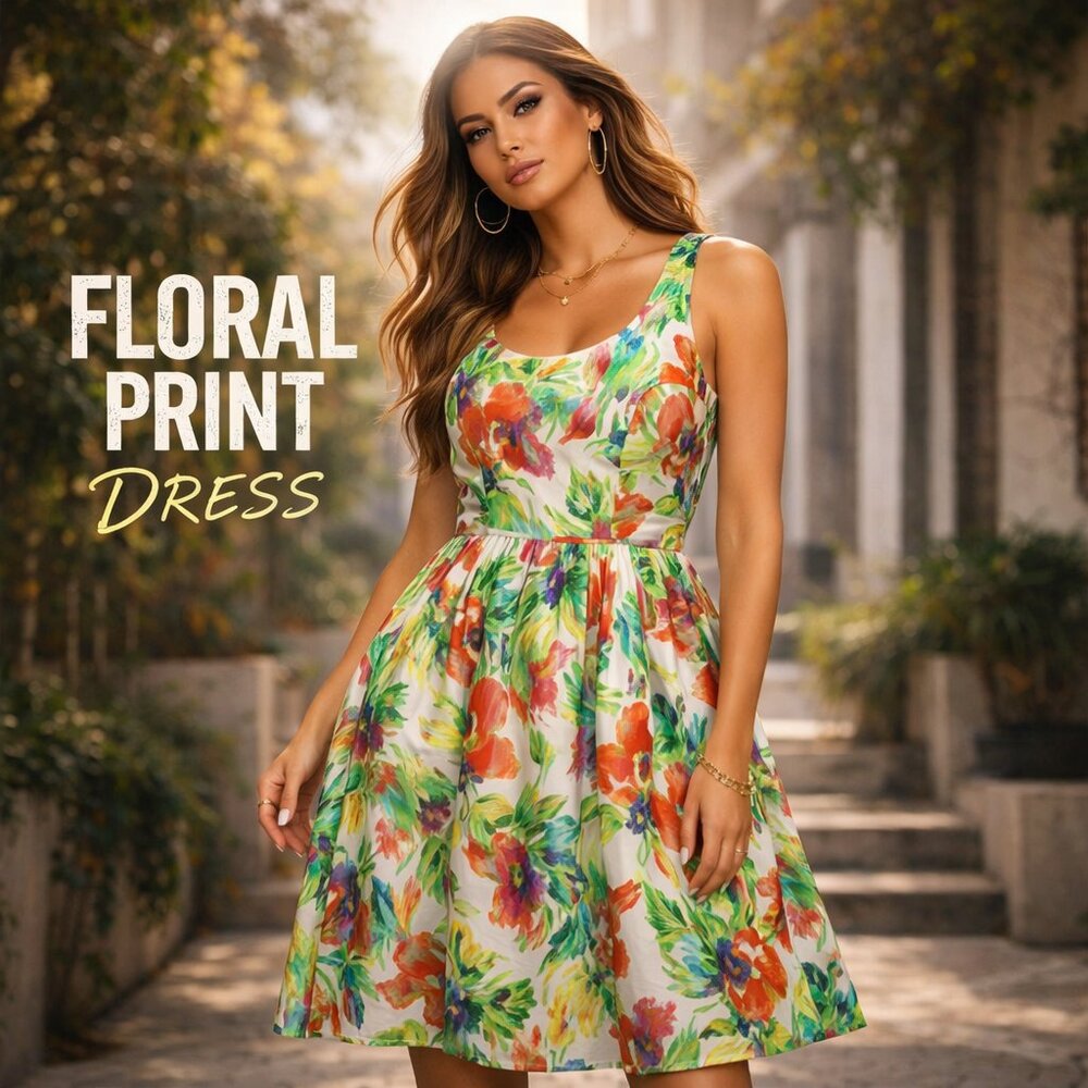 Signature by Robbie Bee Floral Fit & Flare Dress Size 12
